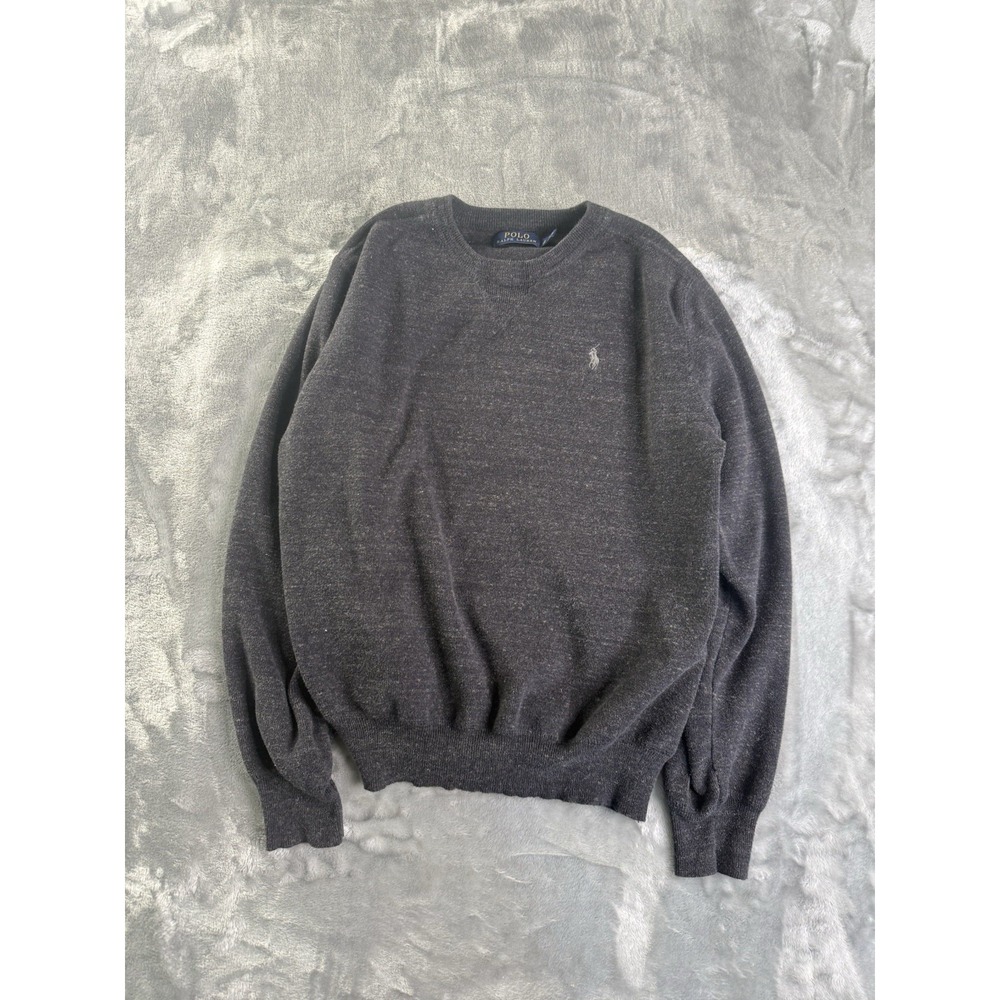 Polo Ralph Lauren Grey Sweater Men's Size S Crew Neck Pullover 100% Cotton